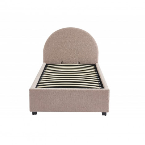 Lit coffre OLAF tissu bouclette rose 90x190 sommier inclus|Lit Adulte|Baita Home