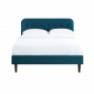 Lit double ANDRE velours bleu paon 160x200 sommier inclus|Lit Adulte|Baita Home