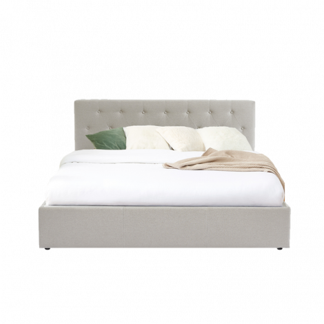 Lit coffre BAHIA tissu beige lin 140x190 sommier inclus|Lit Adulte|Baita Home