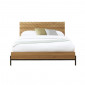 Lit double GEOMA effet chêne foncé 160x200 sommier inclus|Lit Adulte|Baita Home