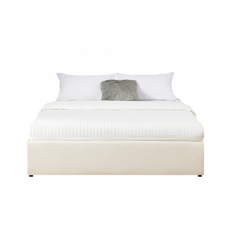 Lit coffre SAKURA velours beige crème 160x200 sommier inclus|Lit Adulte|Baita Home