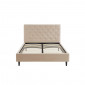 Lit HUBERT velours beige 140x190 sommier inclus|Lit Adulte|Baita Home