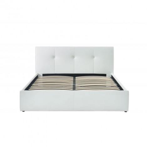 Lit coffre SEGURO simili blanc coffre 160x200 sommier inclus|Lit Adulte|Baita Home
