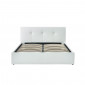 Lit coffre SEGURO simili blanc coffre 160x200 sommier inclus|Lit Adulte|Baita Home
