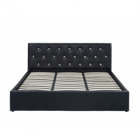 Lit coffre BAHIA simili noir 180x200 sommier inclus|Lit Adulte|Baita Home
