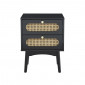 Table de chevet ANATOLE noir et cannage rotin|Chevet|Baita Home