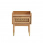 Table de chevet LEON placage chêne et cannage rotin 1 tiroir|Chevet|Baita Home