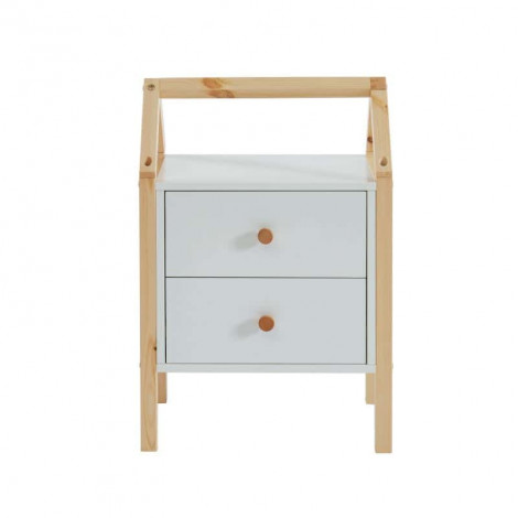 Table de chevet TINY blanc 2 tiroirs|Chevet|Baita Home