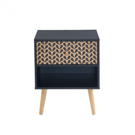 Table de chevet CAPUCINE noir et effet chêne 40cm|Chevet|Baita Home