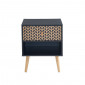 Table de chevet CAPUCINE noir et effet chêne 40cm|Chevet|Baita Home