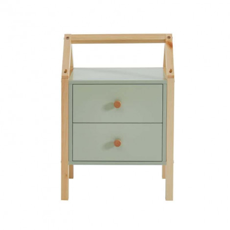 Table de chevet TINY vert 2 tiroirs|Chevet|Baita Home