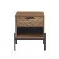 Table de chevet GEOMA effet chêne foncé et motifs 1 tiroir|Chevet|Baita Home