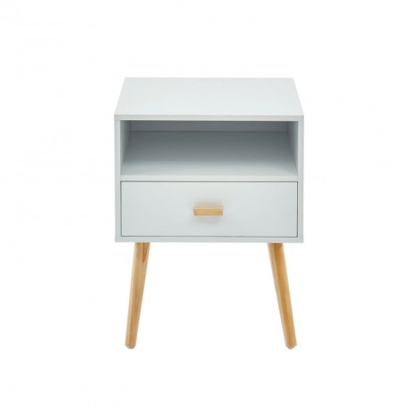Table de chevet ULOS blanc 1 tiroir 40cm|Chevet|Baita Home