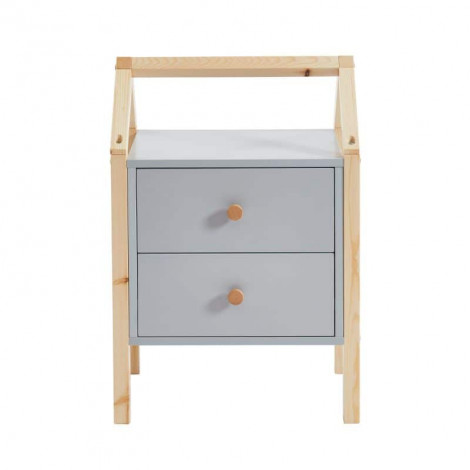 Table de chevet TINY gris 2 tiroirs|Chevet|Baita Home