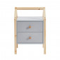 Table de chevet TINY gris 2 tiroirs|Chevet|Baita Home