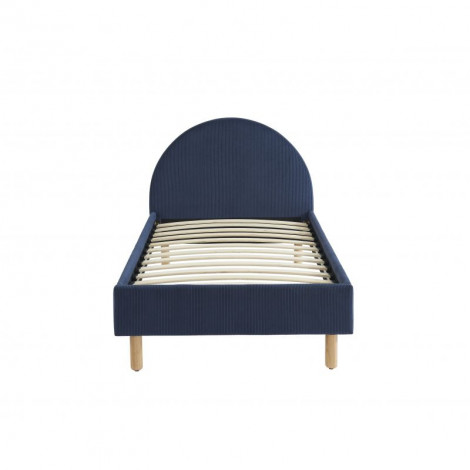 Lit enfant MAGNUS velours côtelé bleu nuit 90x190 sommier inclus|Lit|Baita Home