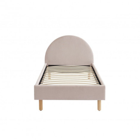 Lit enfant MAGNUS velours côtelé rose poudré 90x190 sommier inclus|Lit|Baita Home
