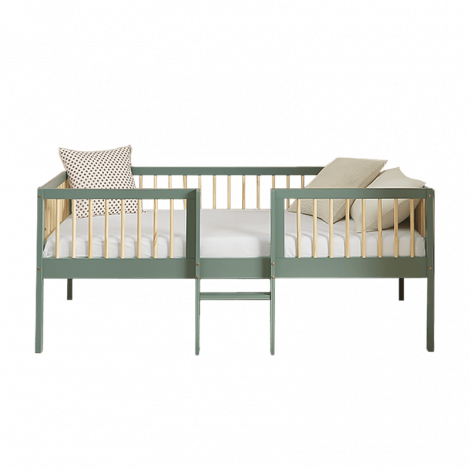 Lit enfant surélevé LOU pin massif vert 90x190|Lit|Baita Home