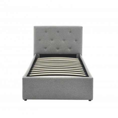 Lit coffre enfant BAHIA tissu gris 90x190 sommier inclus|Lit|Baita Home