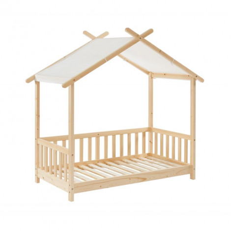 Lit tente TINY pin massif 70x140 sommier et barrières inclus|Lit|Baita Home