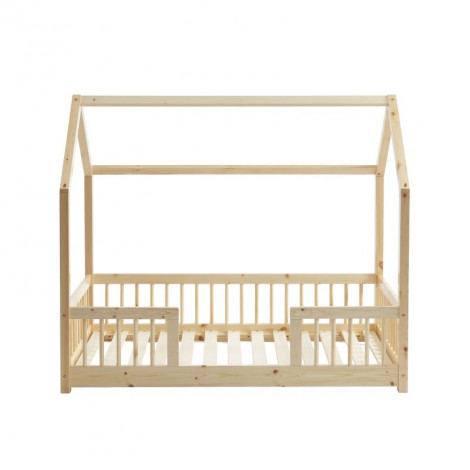 Lit cabane avec barrières TINY pin massif 70x140 sommier inclus|Lit|Baita Home