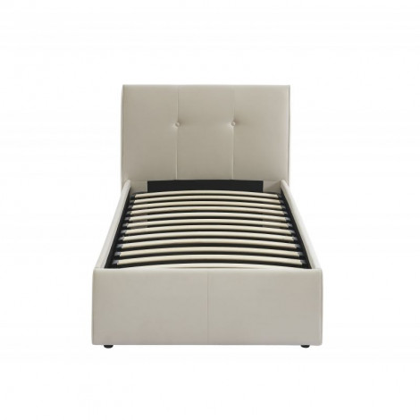 Lit coffre SEGURO velours beige crème 90x190 sommier inclus|Lit|Baita Home