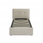 Lit coffre SEGURO velours beige crème 90x190 sommier inclus|Lit|Baita Home