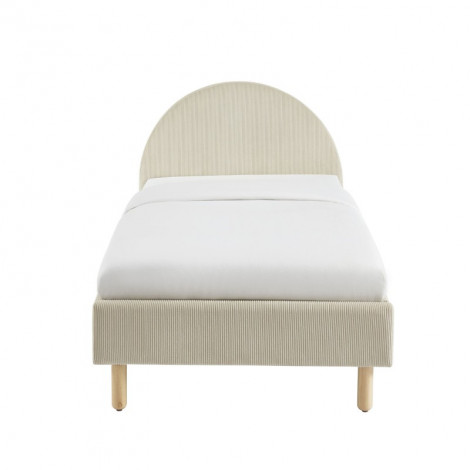 Lit enfant MAGNUS velours cotelé beige 90x190 sommier inclus|Lit|Baita Home