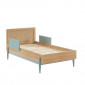 Lit enfant PABLO bleu et cannage rotin 70x140 sommier inclus|Lit|Baita Home
