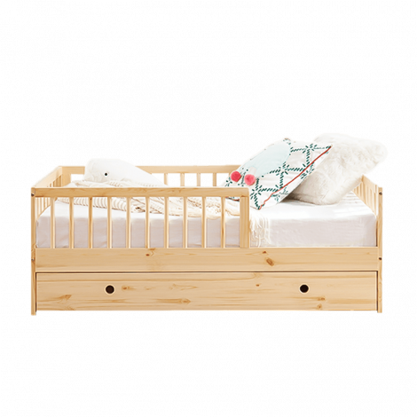 Lit enfant LOU avec tiroir pin massif 70x140 sommier inclus|Lit|Baita Home