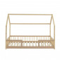 Lit cabane avec barrières TINY pin et rose 90x190cm sommier inclus|Lit|Baita Home