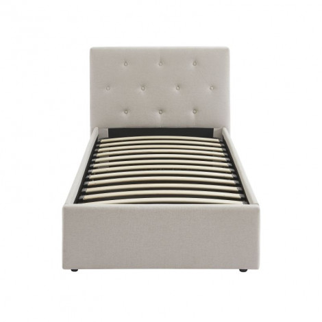 Lit coffre BAHIA tissu beige lin 90x190 sommier inclus|Lit|Baita Home