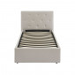 Lit coffre BAHIA tissu beige lin 90x190 sommier inclus|Lit|Baita Home