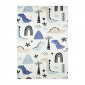 Tapis NOE bleu motif dinosaures 80x150 cm|Tapis|Baita Home