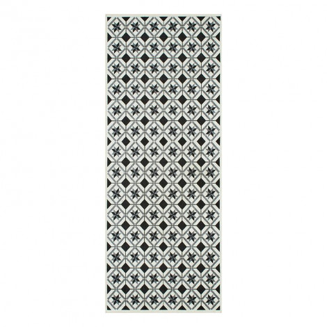 Tapis de cuisine YARA noir motif carreaux de ciment 70x180cm|Tapis|Baita Home