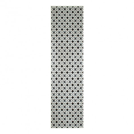 Tapis de cuisine YARA noir motif carreaux de ciment 80x300cm|Tapis|Baita Home