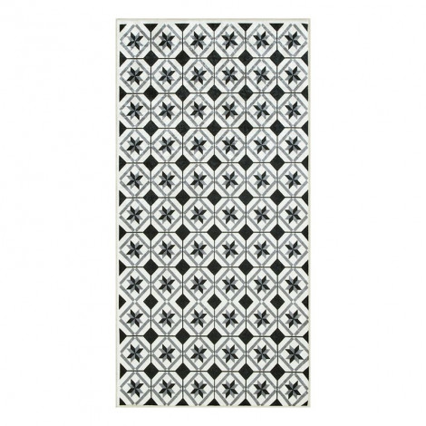 Tapis de cuisine YARA noir motif carreaux de ciment 50x100 cm|Tapis|Baita Home