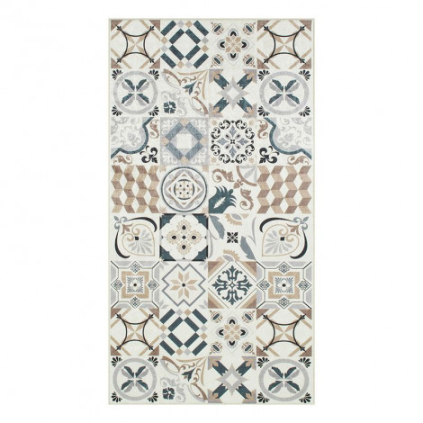 Tapis de cuisine YARA marron motif carreaux de ciment 80x150cm|Tapis|Baita Home