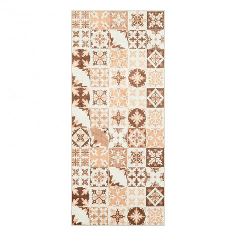 Tapis de cuisine YARA orange motif carreaux de ciment 50x100 cm|Tapis|Baita Home