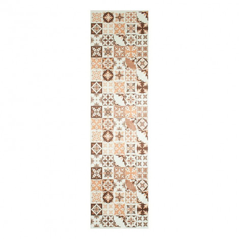 Tapis de cuisine YARA orange motif carreaux de ciment 80x300cm|Tapis|Baita Home