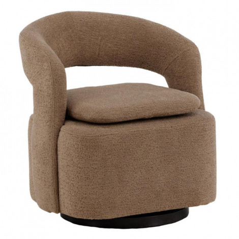 Fauteuil Design Bouclette "Laurel" 75cm Marron|Fauteuil / Chauffeuse|Paris Prix