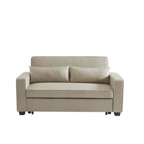 Canapé droit LENA convertible tissu grège 3 places|Canape|Baita Home