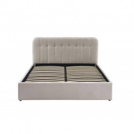 Lit coffre ANDRE velours beige sable 160x200 sommier inclus|Lit Adulte|Baita Home