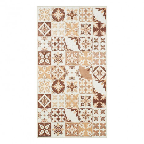 Tapis de cuisine YARA orange motif carreaux de ciment 80x150cm|Tapis|Baita Home