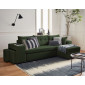 California - canapé d'angle réversible convertible - avec coffre, tablette et poufs - en velours côtelé - 4 places|Canape|BestMobilier