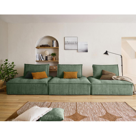 Marisol - canapé modulable droit 3 places - velours texturé|Canape|BestMobilier