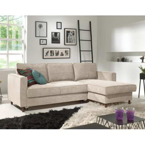 Jake - canapé d'angle droit - convertible avec coffre - 4 places - en velours côtelé|Canape|BestMobilier