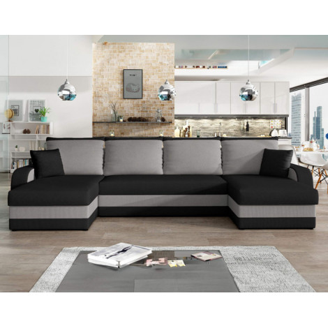 Valos - canapé panoramique en U - 7 places - convertible avec coffre - en velours|Canape|BestMobilier