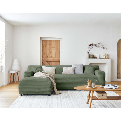Laponie - canapé d'angle gauche - 4 places - en fausse fourrure côtelée|Canape|BestMobilier