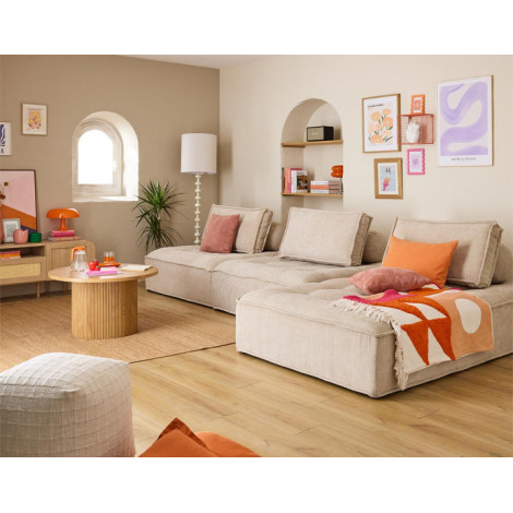 Marisol - canapé d'angle modulable 4 places - velours texturé|Canape|BestMobilier